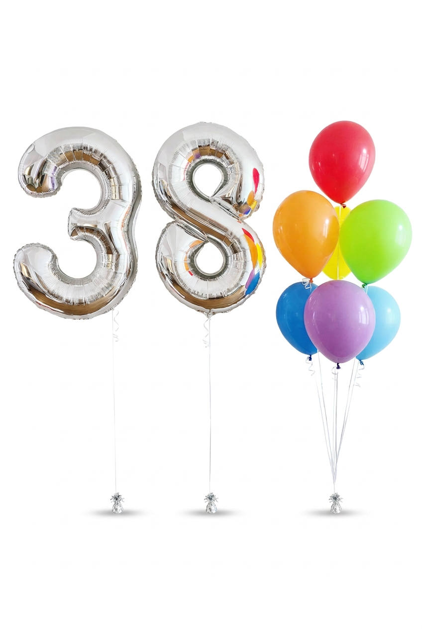 "Rainbow" Number Helium Set
