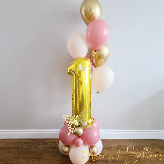 "Rosewood" Number Balloon Bouquet