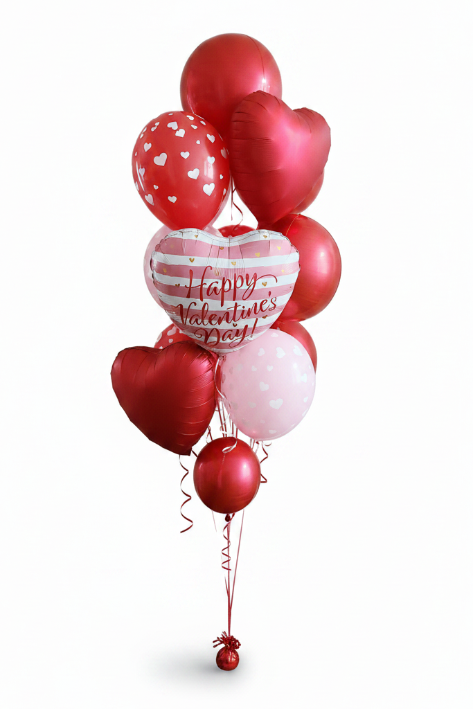 "Happy Valentine's Day" Helium Bunch