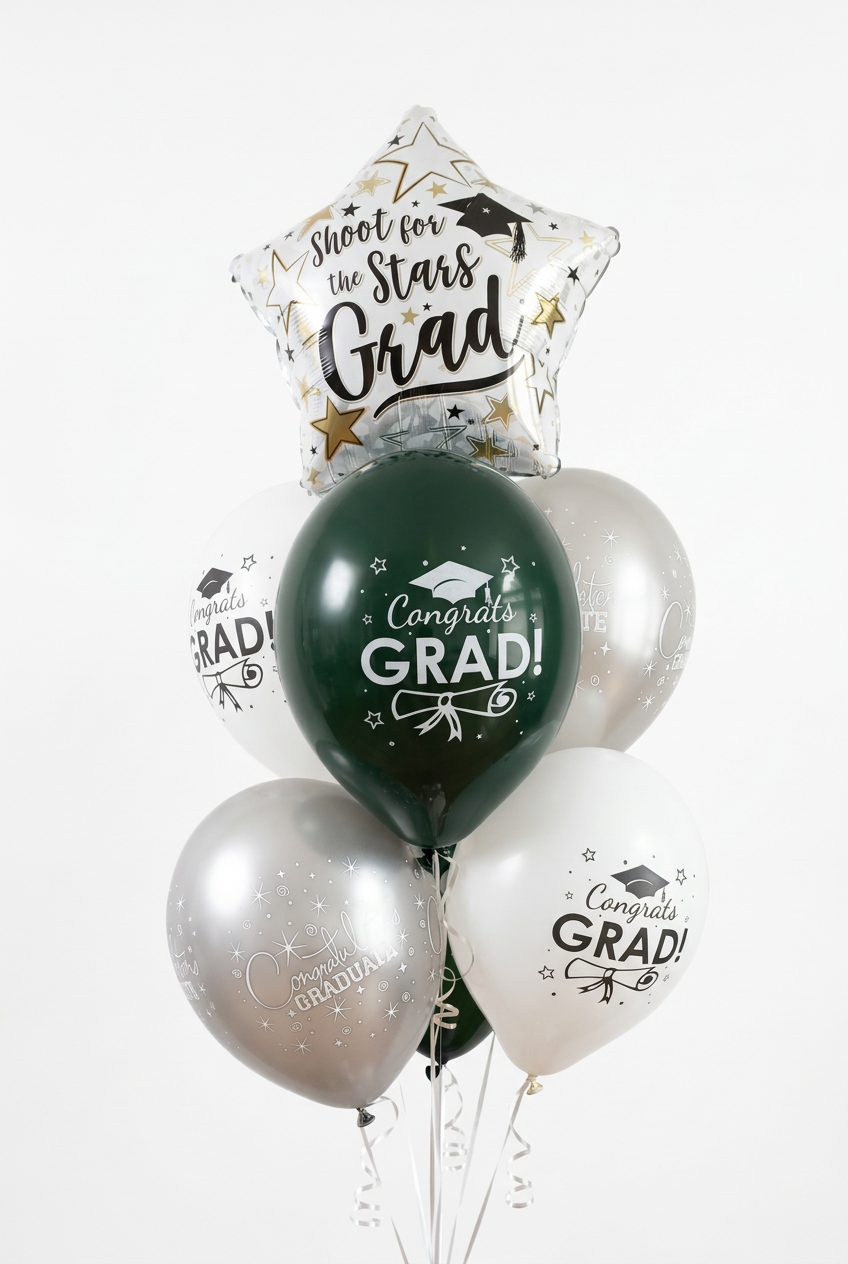 "Shoot for the stars" Graduation Helium Bunch