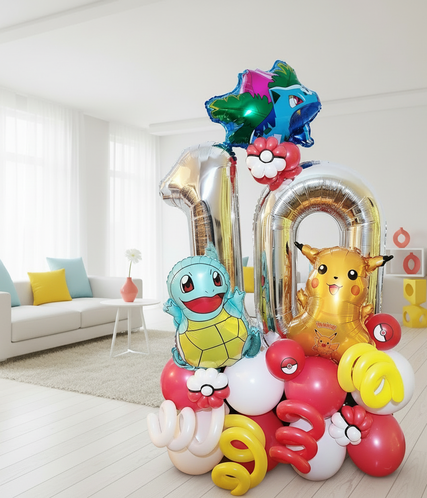 "Pokemon" Number Balloon Bouquet