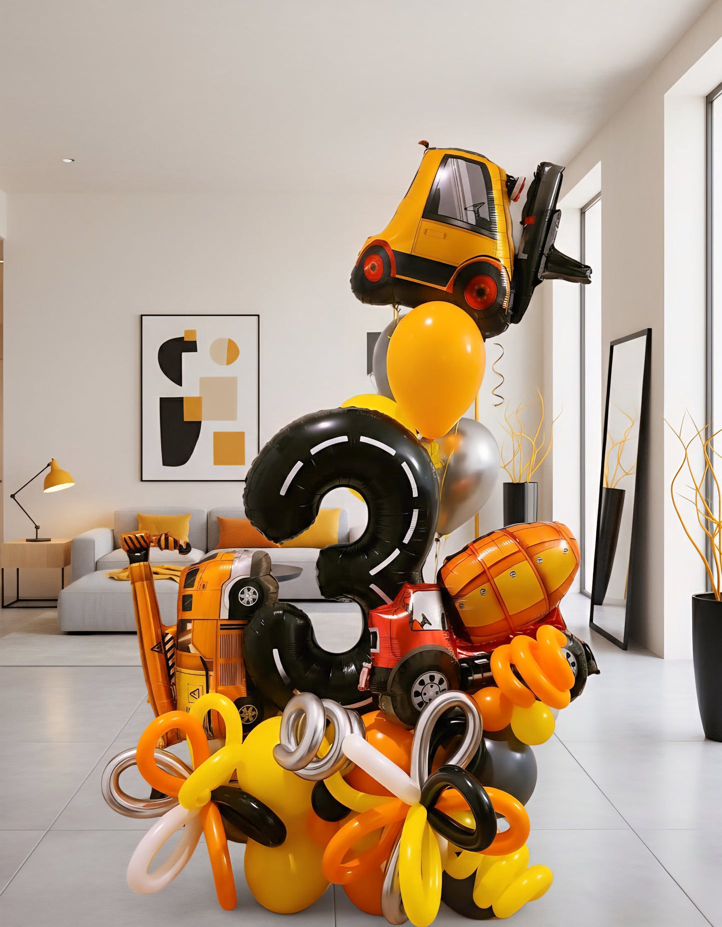 "Construction" Number Balloon Bouquet