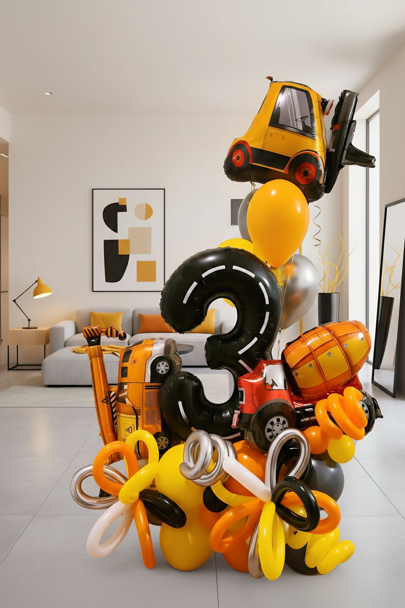 "Construction" Number Balloon Bouquet