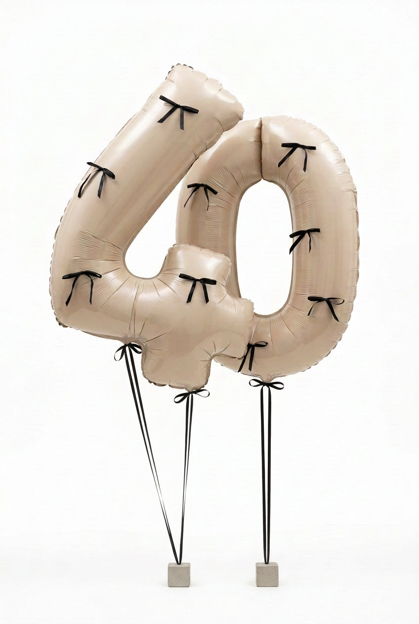 Number Helium Balloon with Bowties