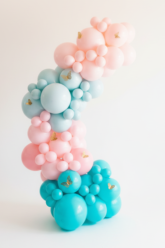 "Turquoise and pink" Balloon Garland To Go
