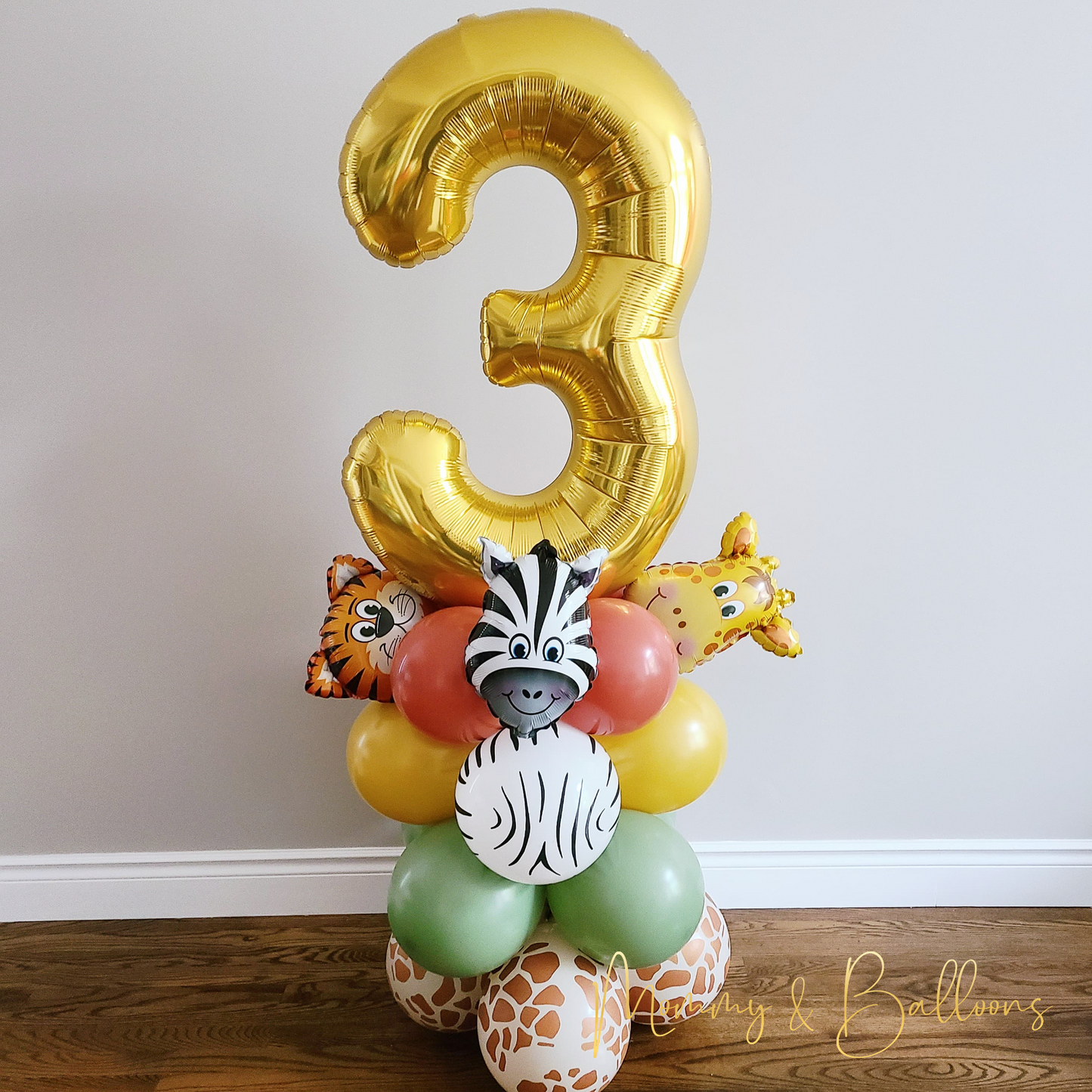 "Safari" Simple Number Balloon Bouquet