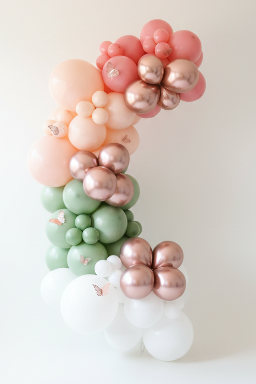 "Rose Gold Butterflies" Balloon Garland To Go
