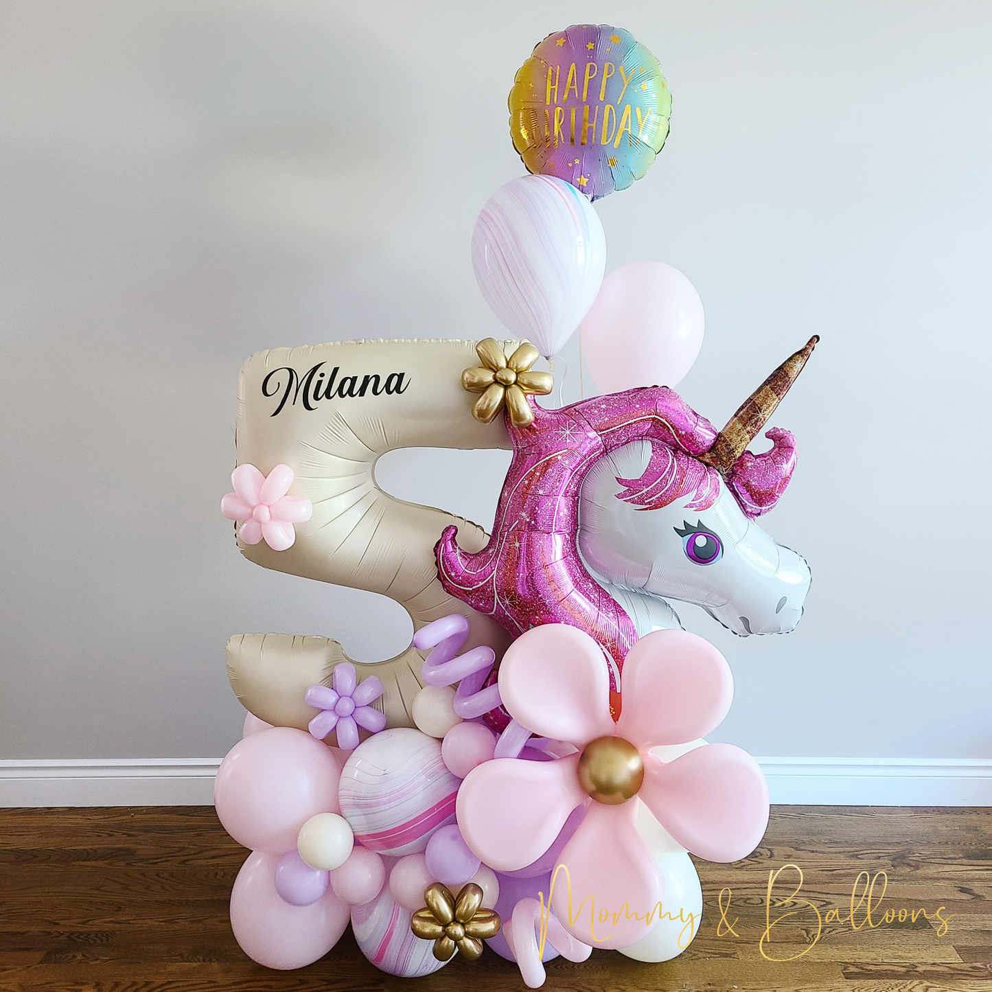"Unicorn" Number Balloon Bouquet