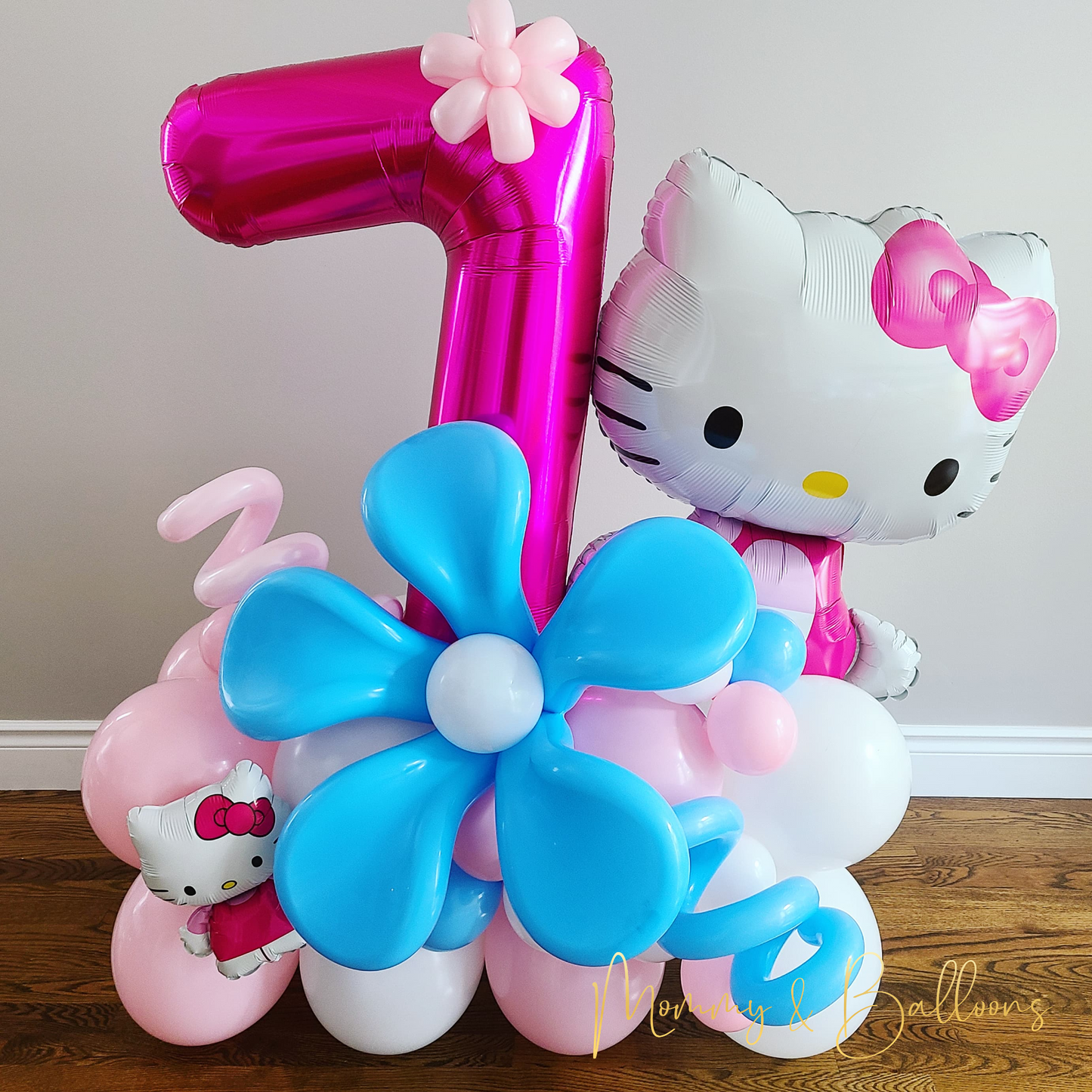"Hello Kitty" Number Balloon Bouquet