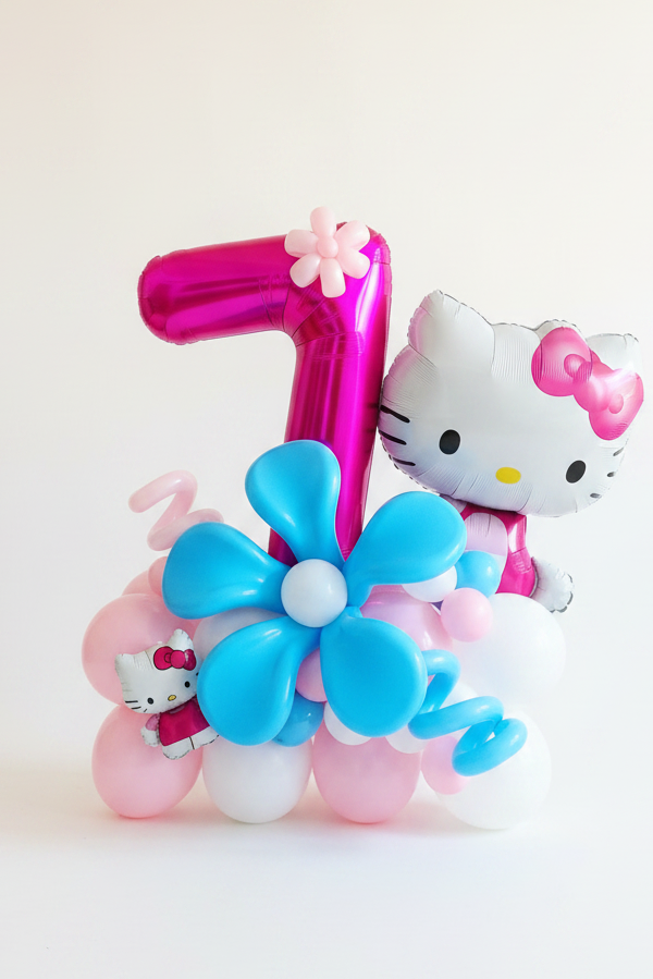 Hello Kitty Birthday Number Balloon Bouquet