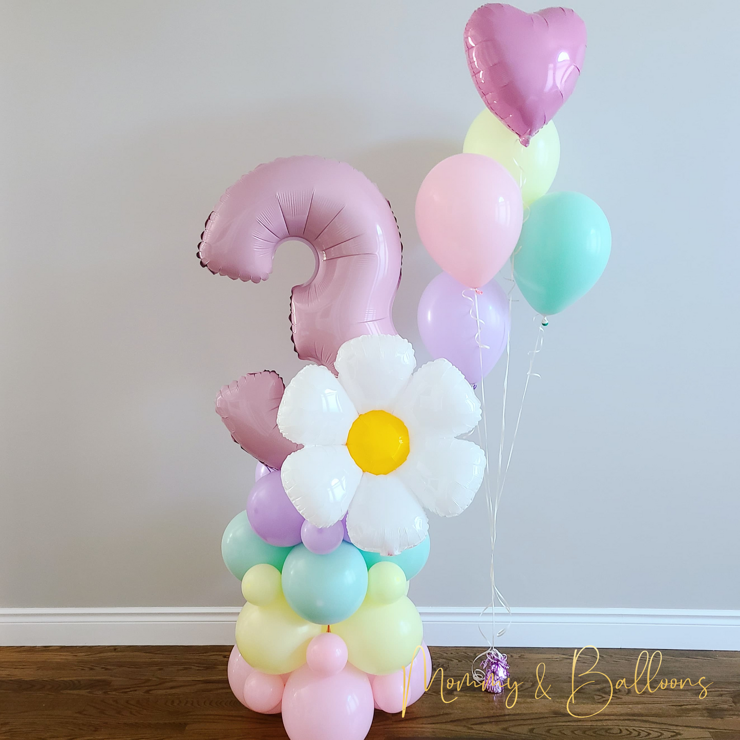 "Pastel Daisy" Number Balloon Bouquet
