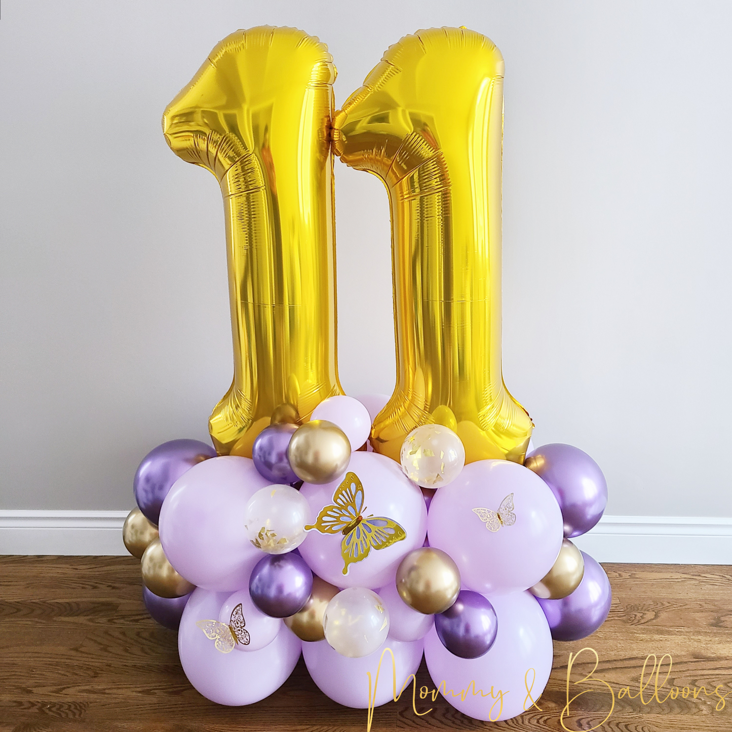 "Purple butterfly" Birthday Number Balloon Bouquet