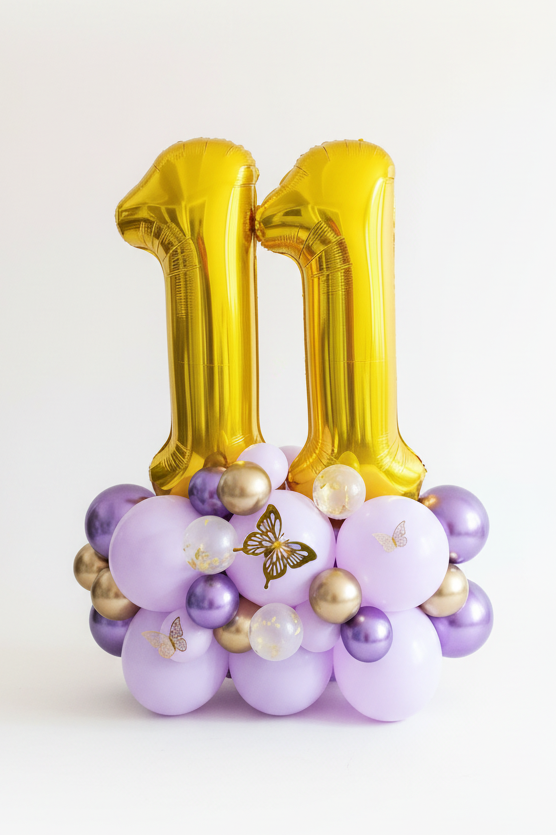 Butterfly Birthday Number Balloon Bouquet