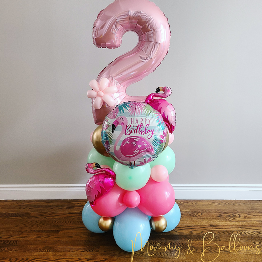"Flamingo" Simple Number Balloon Bouquet