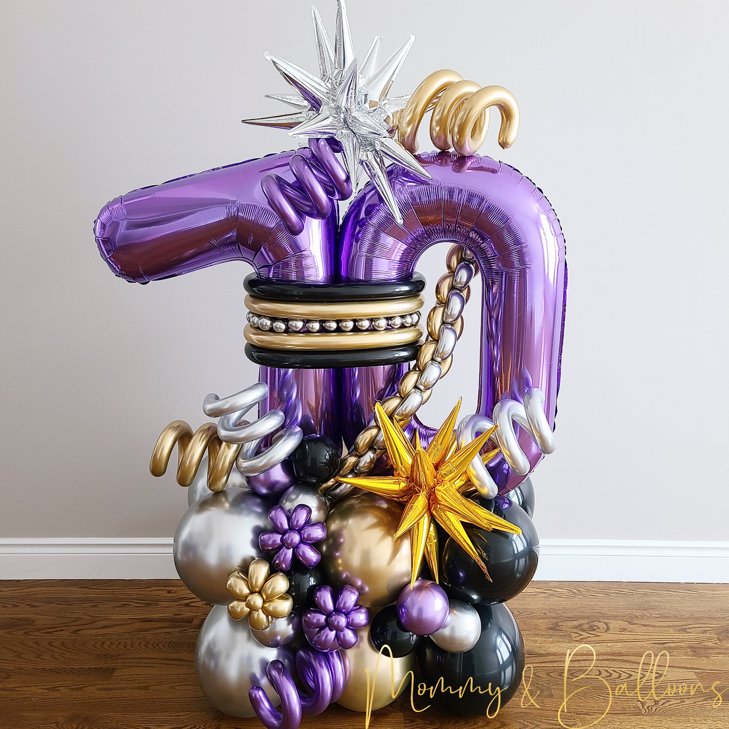 "Purple" Number Balloon Bouquet