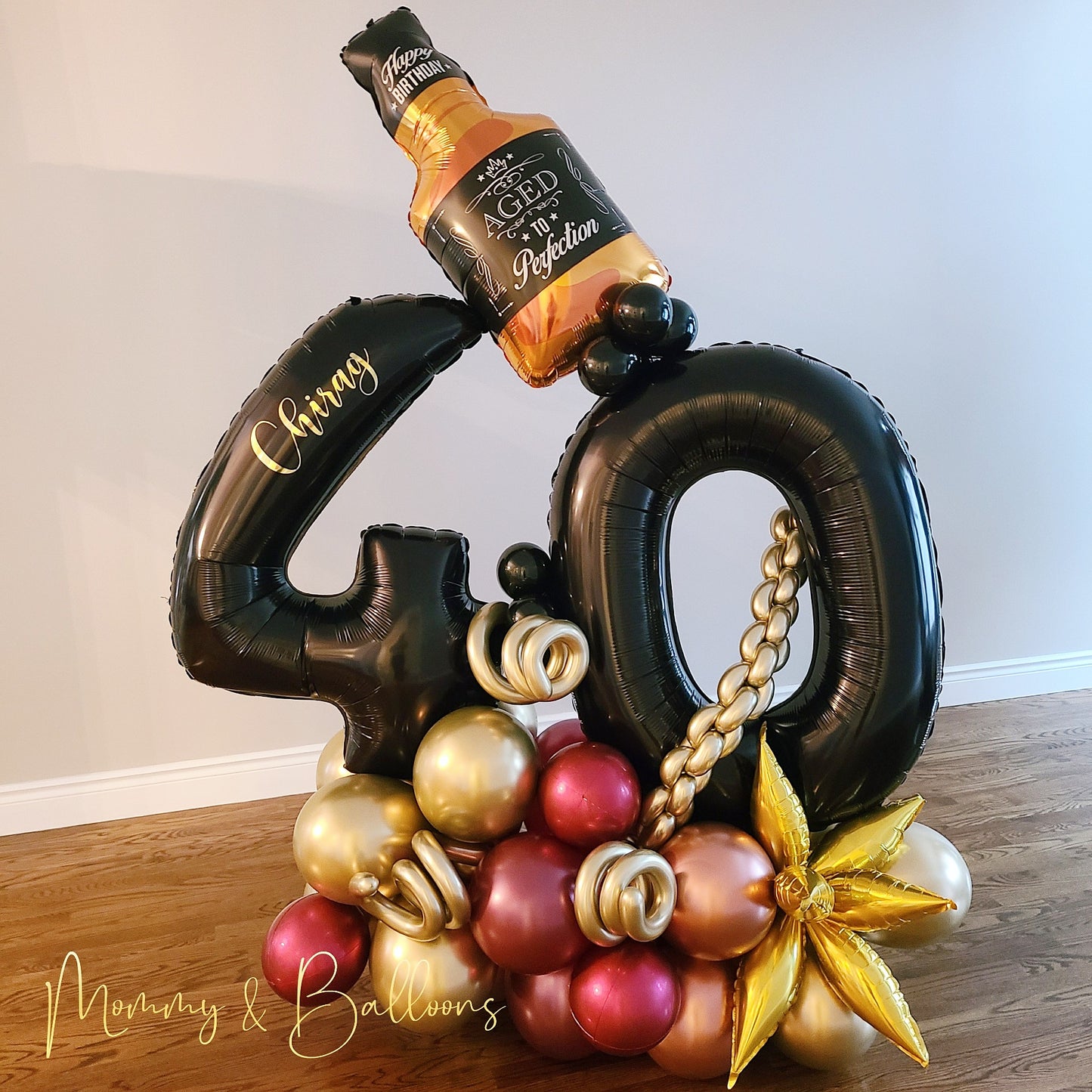 "Aged To Perfection" Number Balloon Bouquet