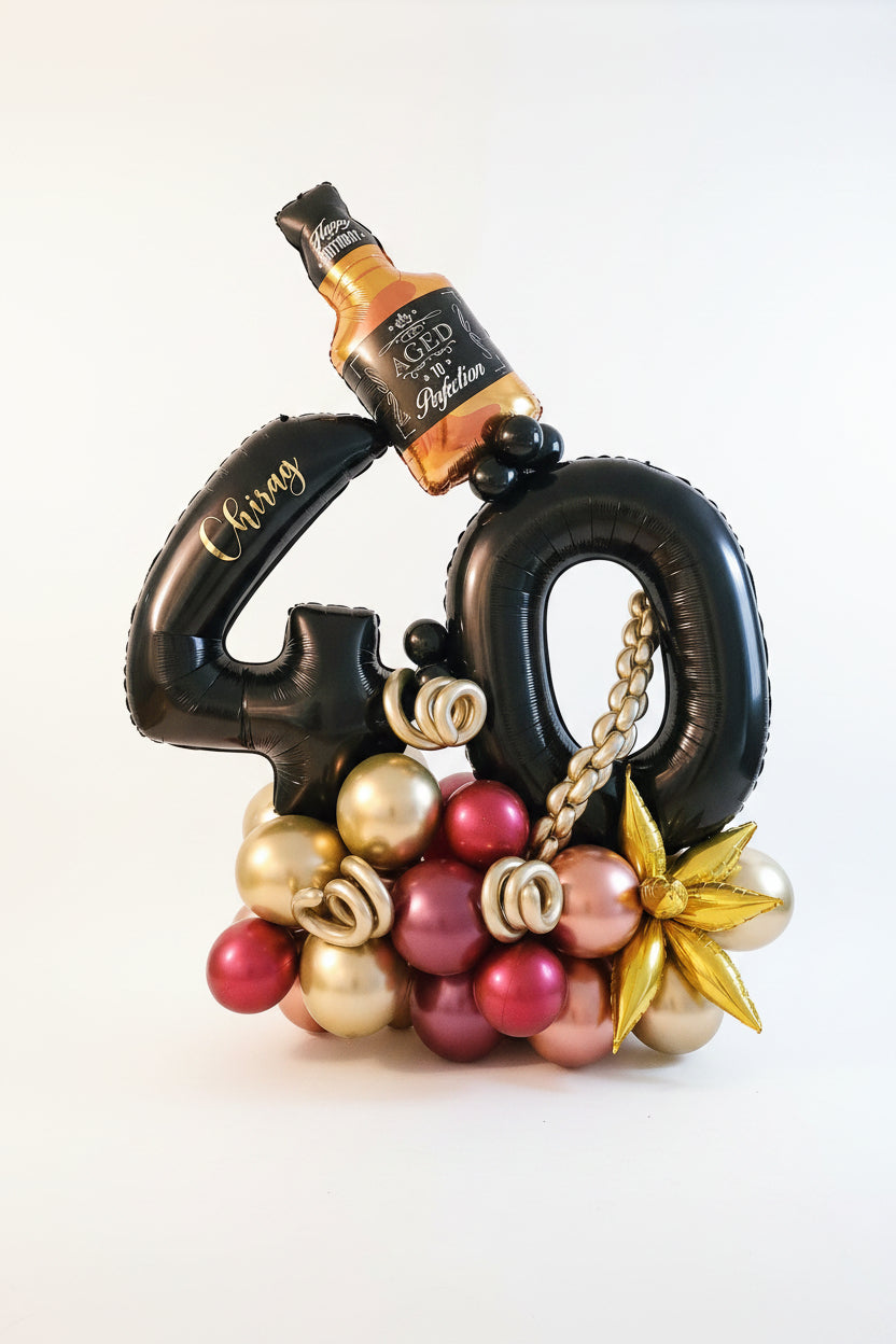 Aged To Perfection Birthday Number Balloon Bouquet