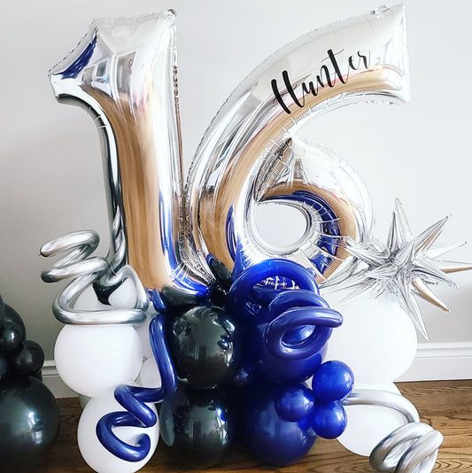 "Happy Birthday" Number Balloon Bouquet