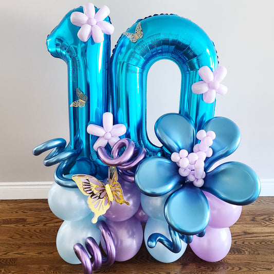 "Happy Birthday" Number Balloon Bouquet