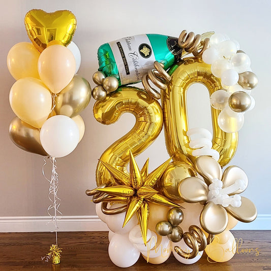 "Champagne" Luxury Number Balloon Bouquet