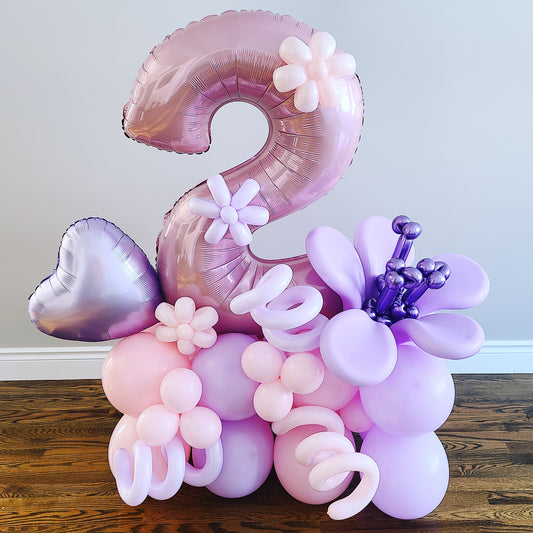 "Happy Birthday" Number Balloon Bouquet