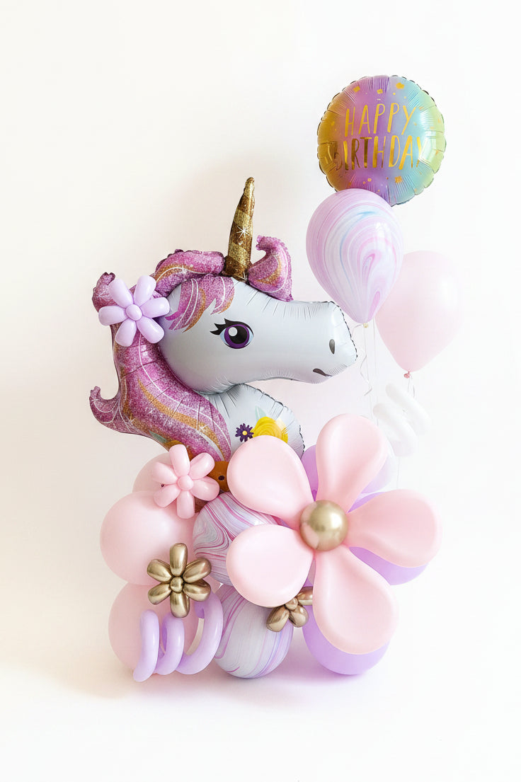 Unicorn Birthday Balloon Bouquet