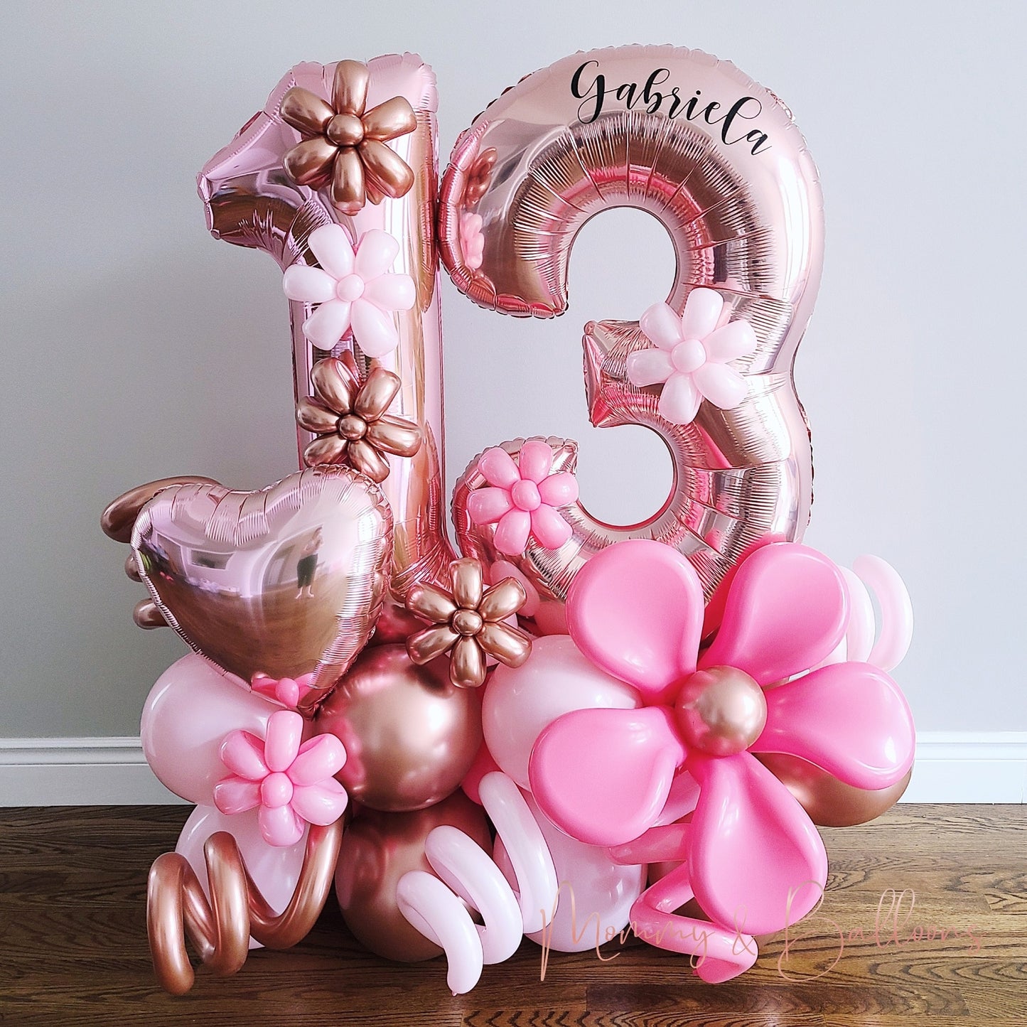 "Rose Gold" Number Balloon Bouquet