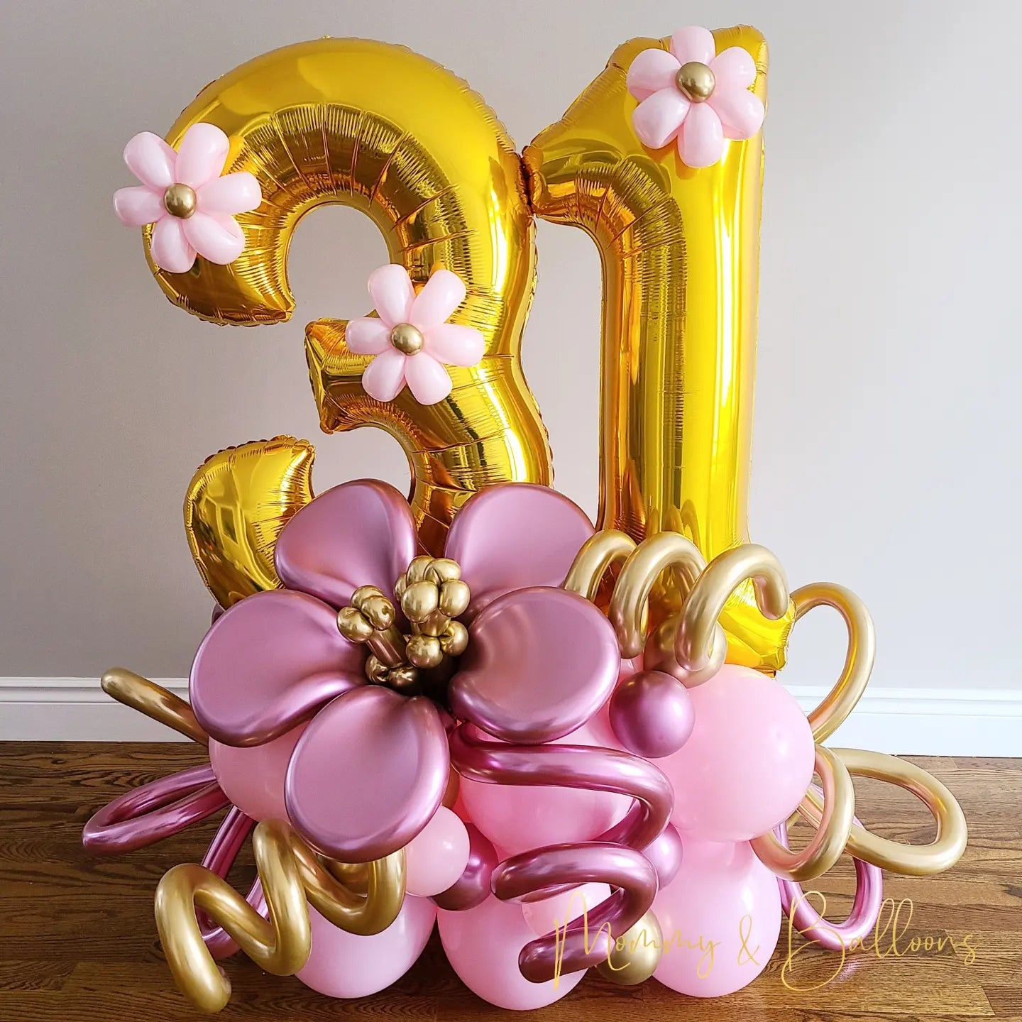 "Muave" Number Balloon Bouquet