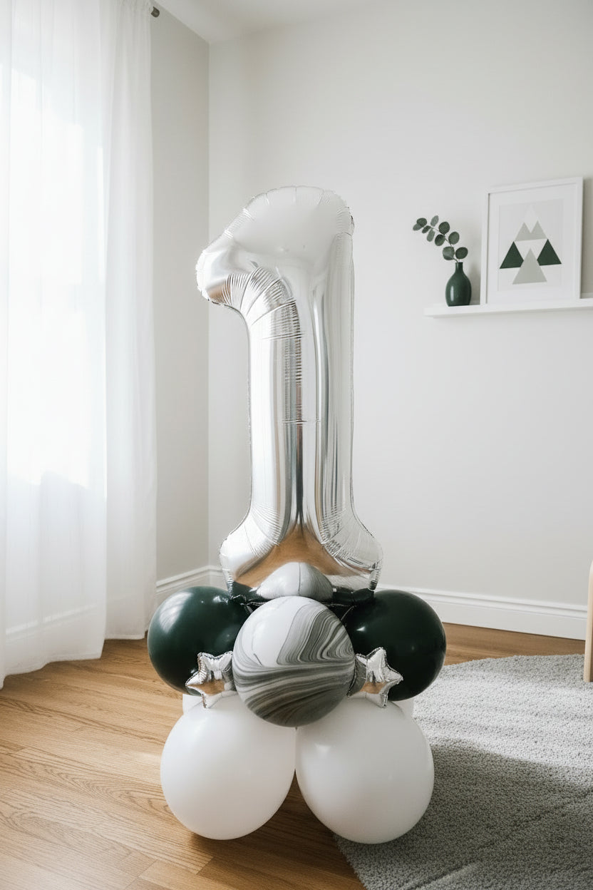 Space Birthday Number Balloon Stack