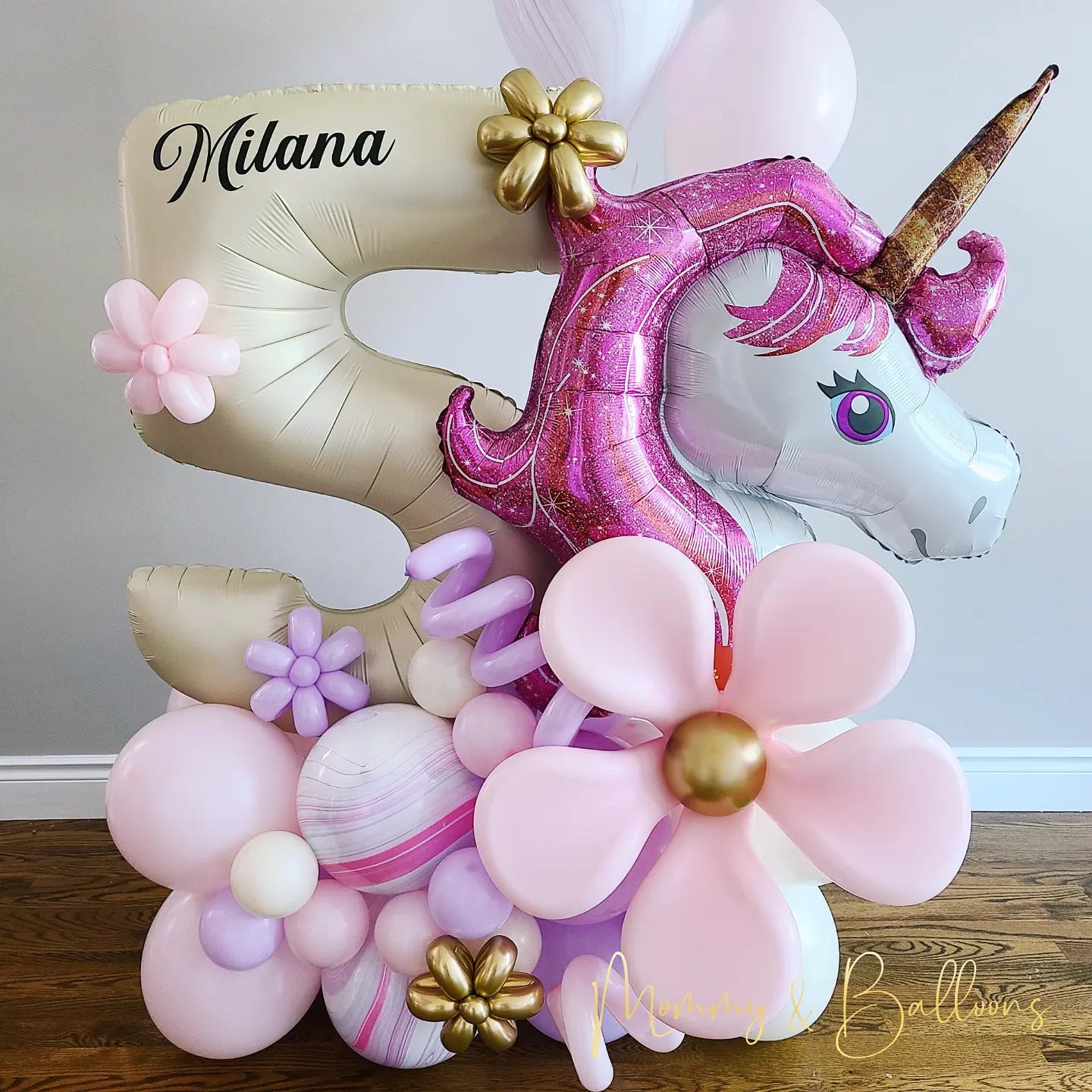"Unicorn" Number Balloon Bouquet