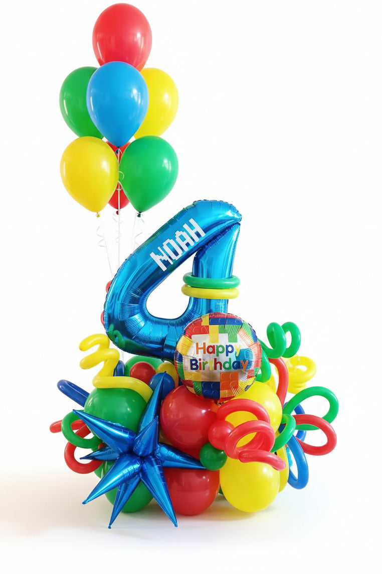 LEGO Birthday Number Balloon bouquet