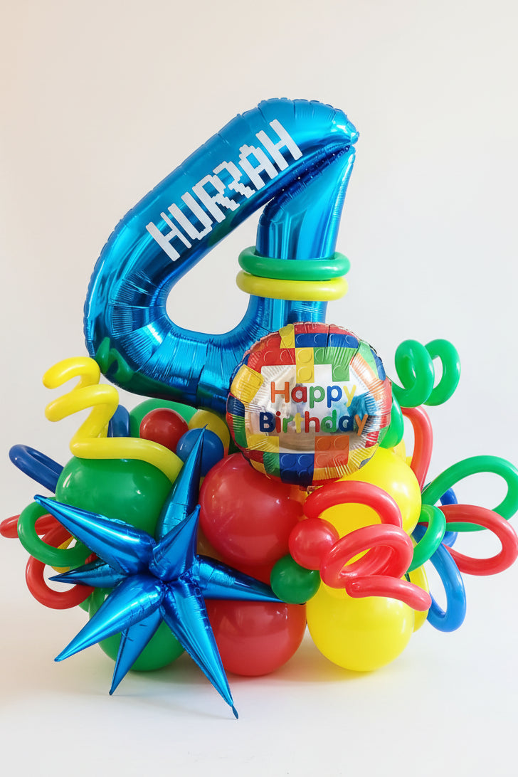 LEGO Birthday Number Balloon bouquet