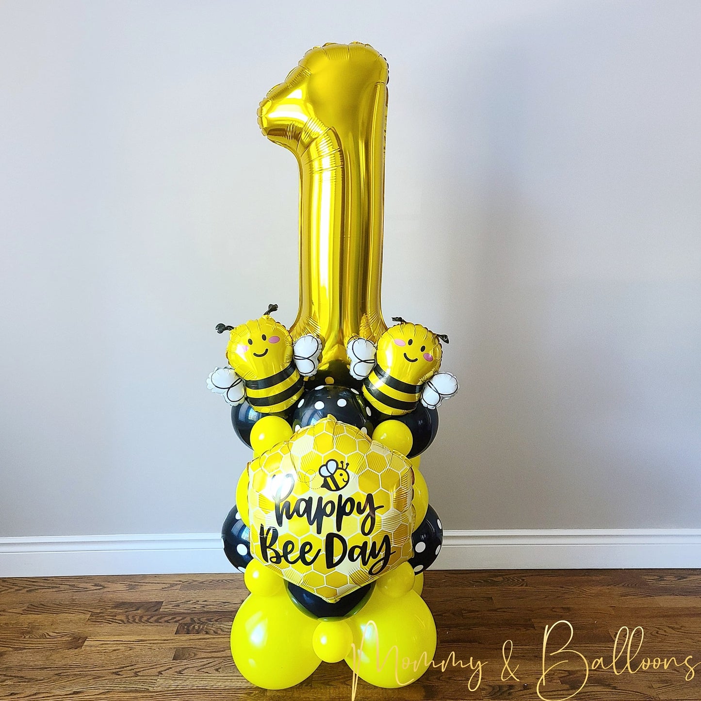 "Happy Bee Day" Number Balloon Bouquet