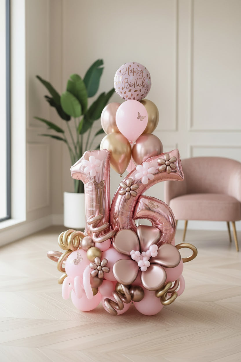 Sweet 16 Birthday Number Balloon Bouquet