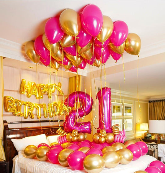 "21 Birthday" Helium Balloons Celebration Set