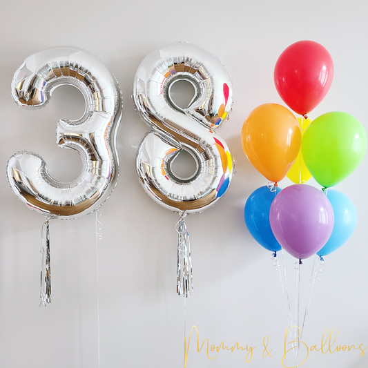 "Rainbow" Number Helium Set