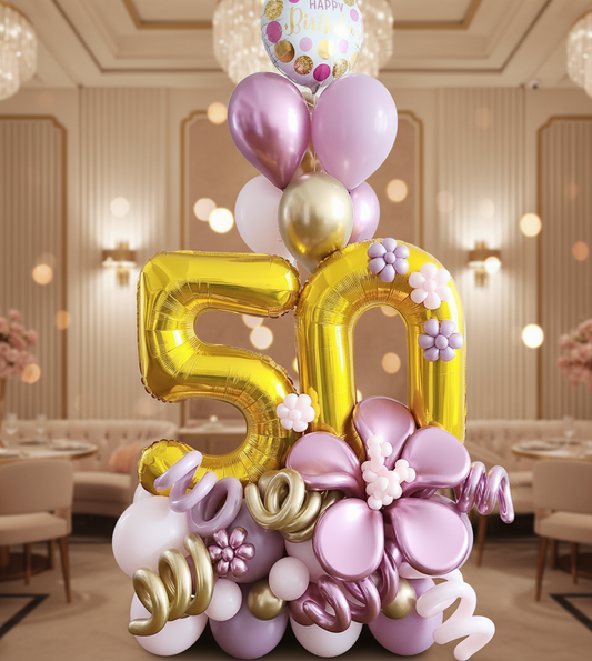 "Happy Birthday" Premium Number Balloon Bouquet