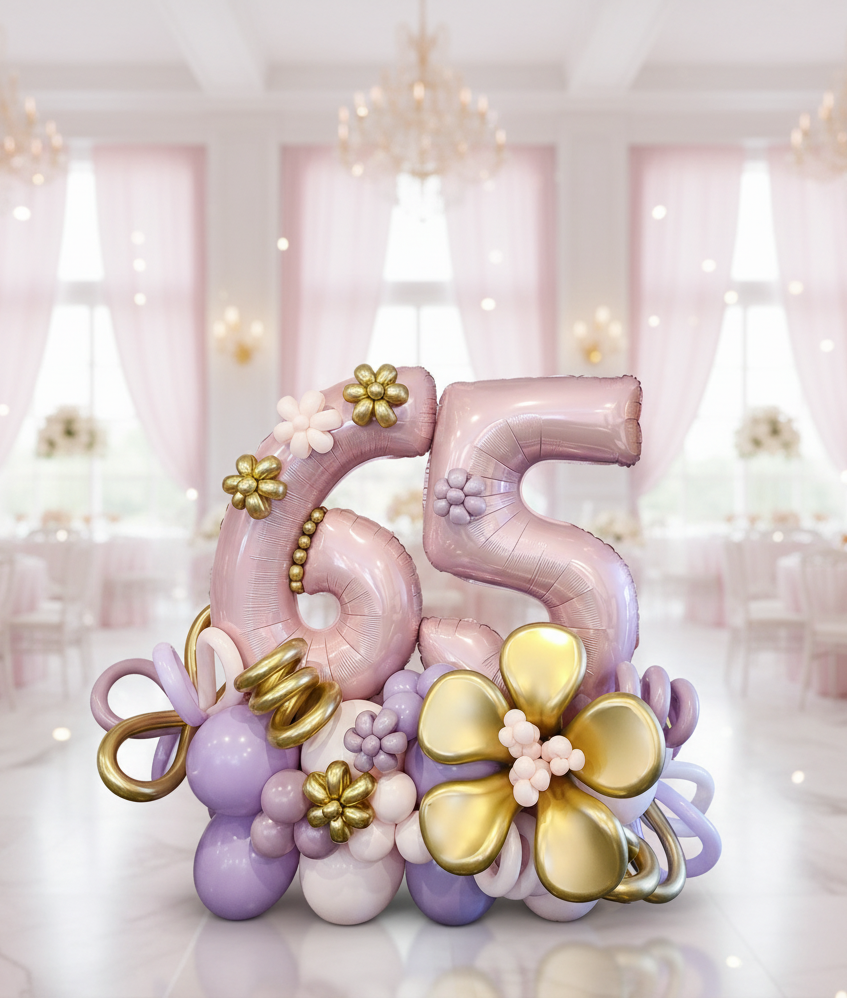 "Happy Birthday" Number Balloon Bouquet
