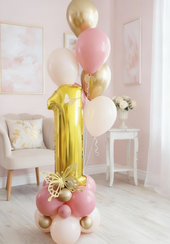 "Rosewood" Number Balloon Bouquet