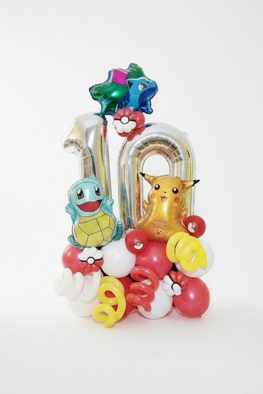 Pokemon Birthday Number Balloon Bouquet
