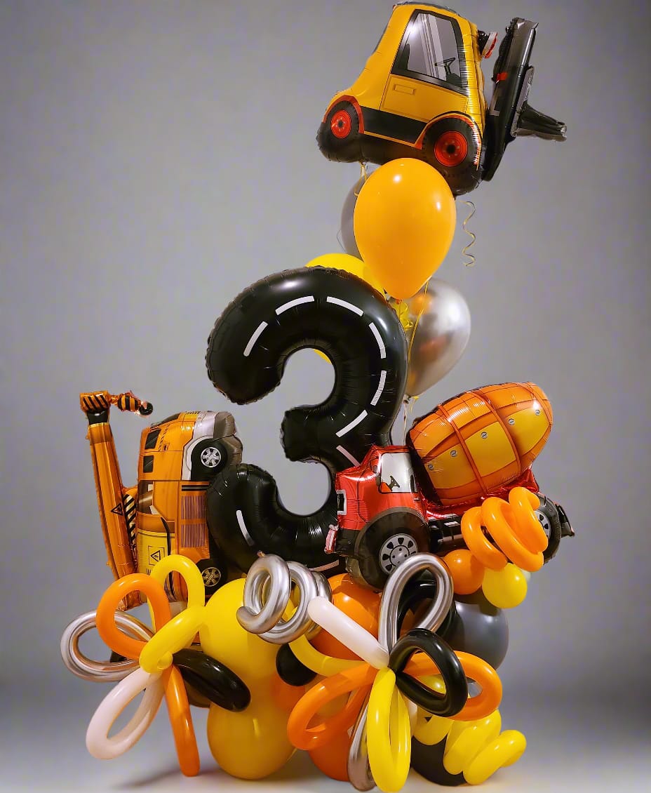 "Construction" Number Balloon Bouquet