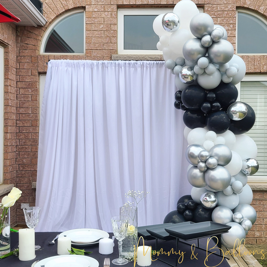 "Silver and Black" Balloon Garland To Go