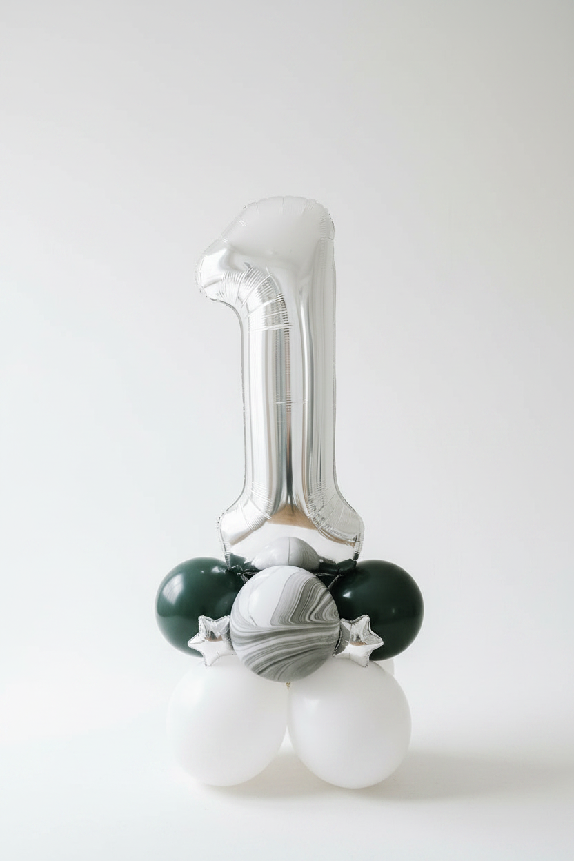 Space Birthday Number Balloon Stack