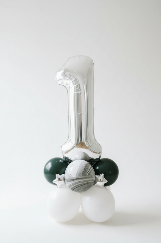 Space Birthday Number Balloon Stack