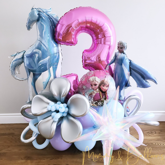 "Frozen" Number Balloon Bouquet