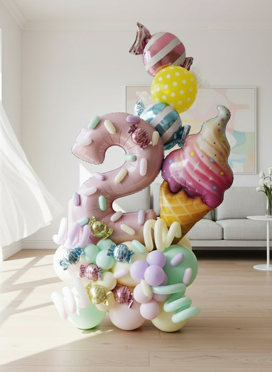 "Two Sweet" Number Balloon Bouquet