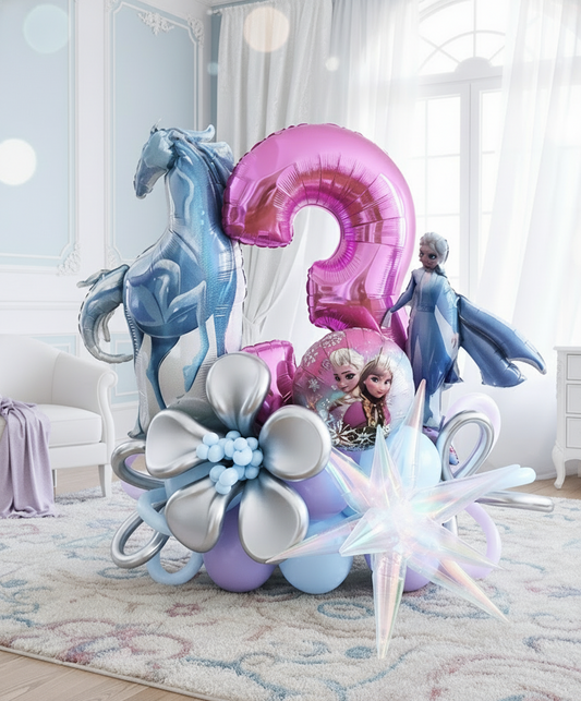 "Frozen" Number Balloon Bouquet