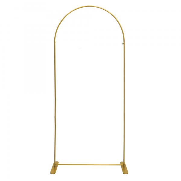 Gold Metal Wedding Arch Chiara Backdrop Stand Floral/Balloon Display Frame With Round Top 6ft (for RENT)