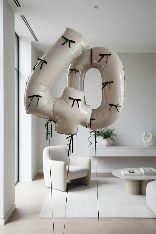 Number Helium Balloon with Bowties