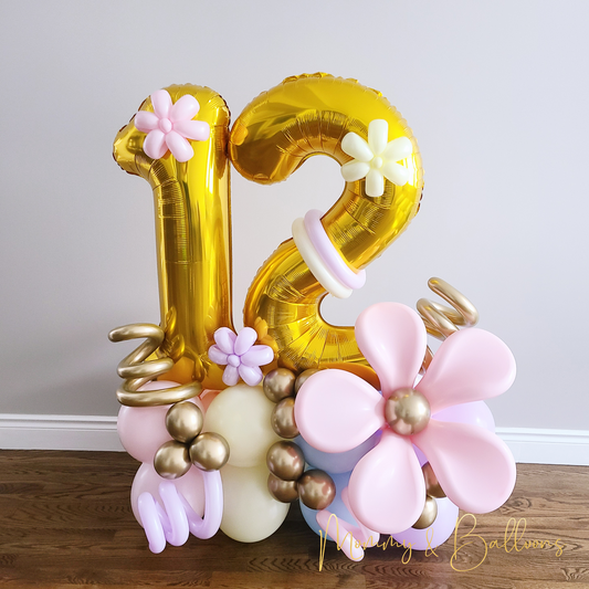 "Pastel" Number Balloon bouquet